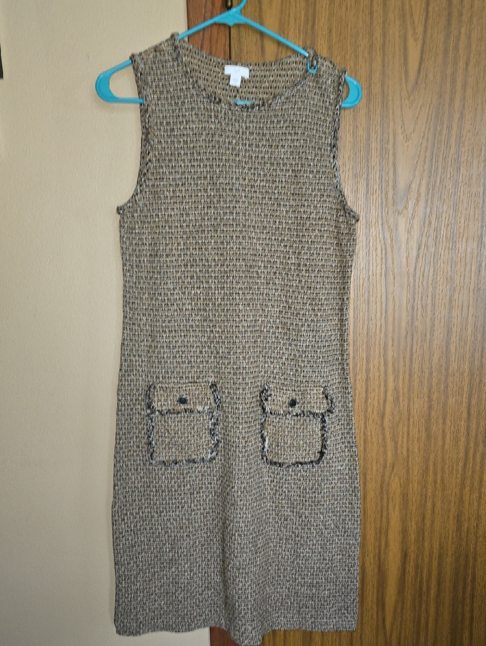J. Jill Beige and Black Textured Knit Top